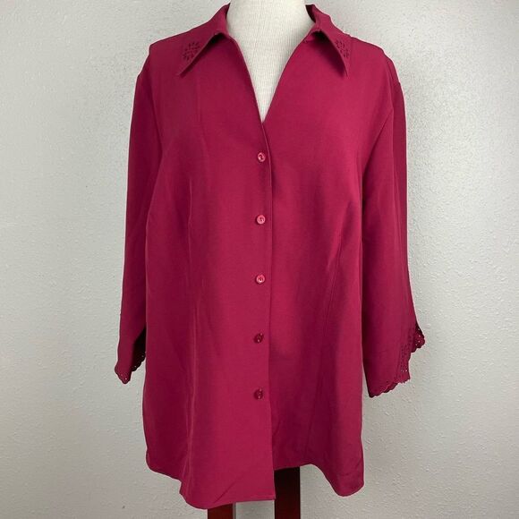 EUC Covington Womens Maroon Blouse Top Size 20-22W - Picture 1 of 7